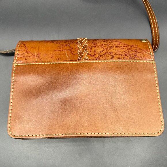 Patricia Nash Brown Leather Crossbody Shoulder Bag Purse Removable Strap Clutch - Picture 5 of 13